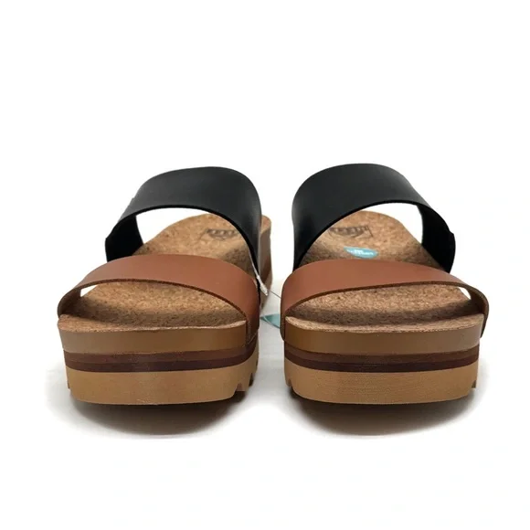 Reef Cushion Vista Hi Sandals Black Duo Platform Slide Size 9 - Picture 5 of 14